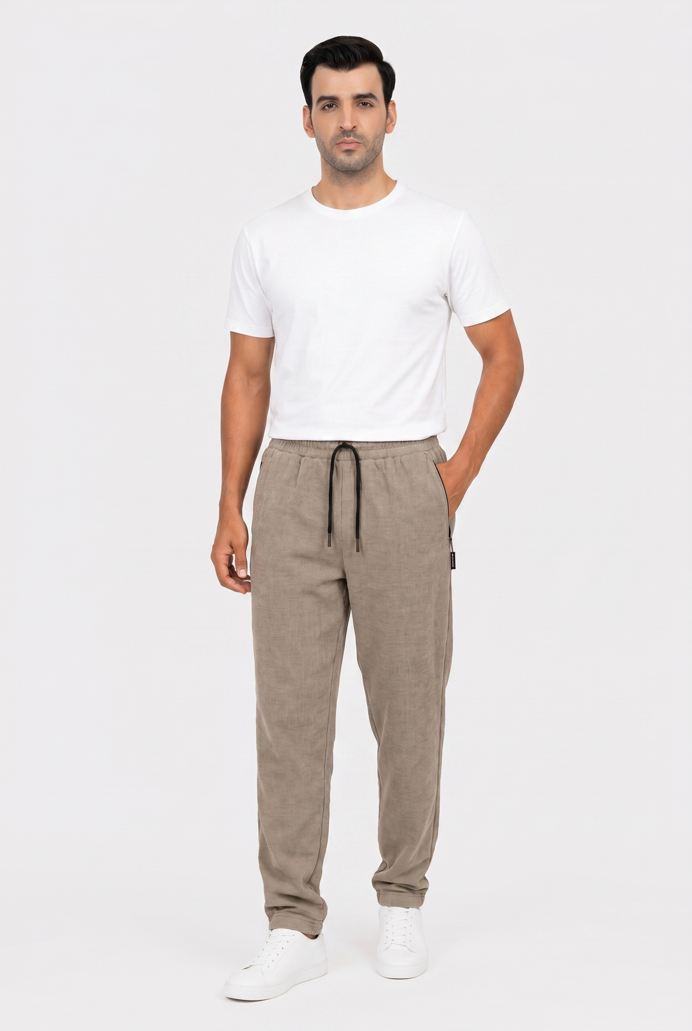 Considered fabric, premium hand-feel — Brown Knitted Trouser - Regular-fit