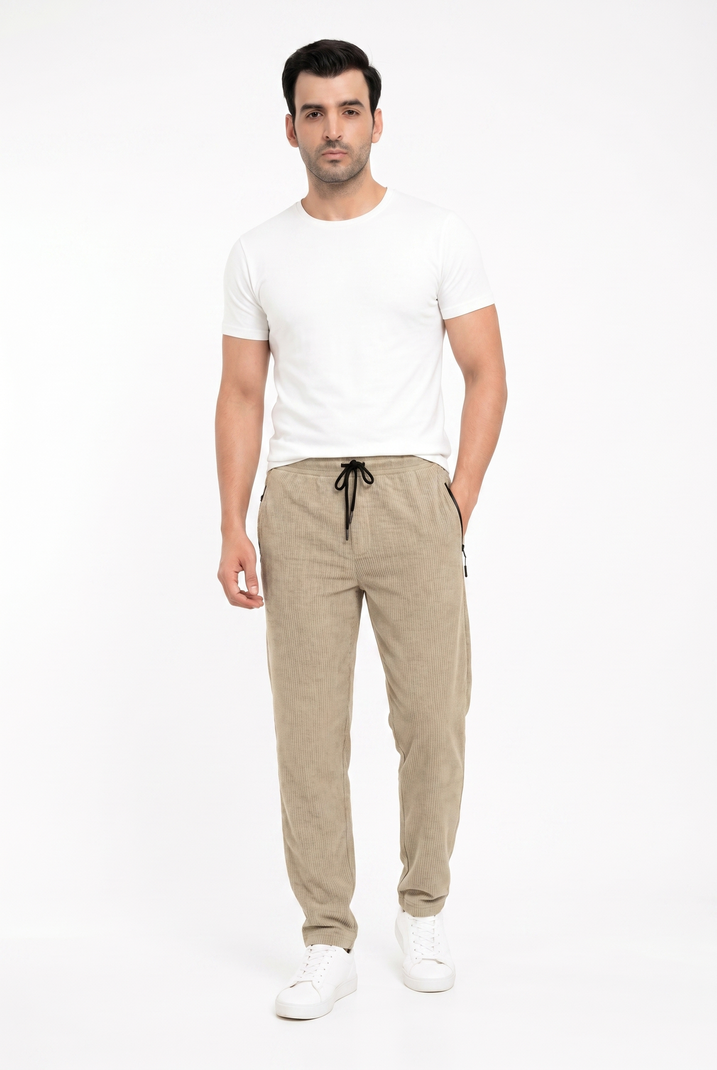 Considered fabric, premium hand-feel — Creamy Knitted Trouser - Regular-fit