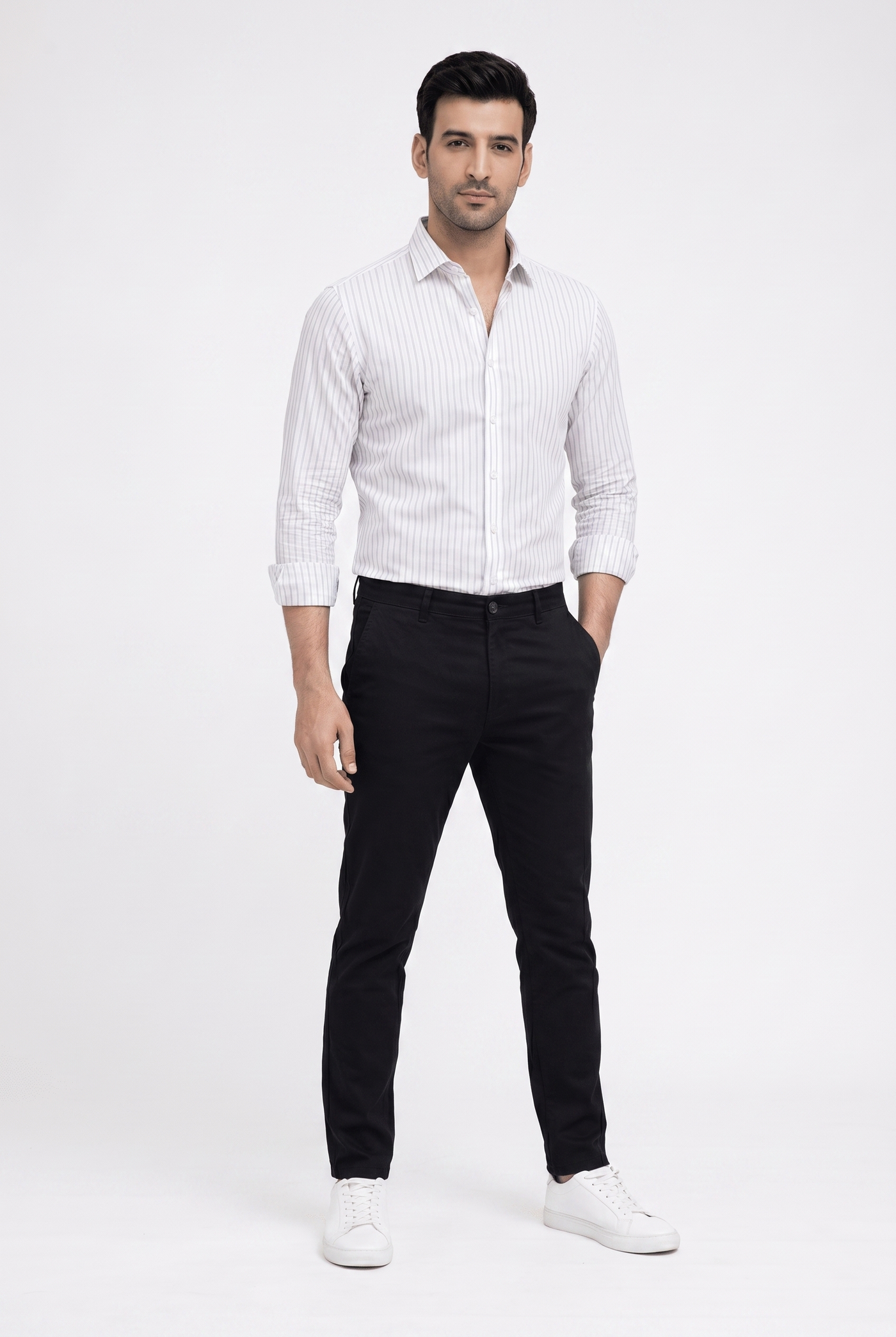 Built to hold its line — Men's White Lining Shirt