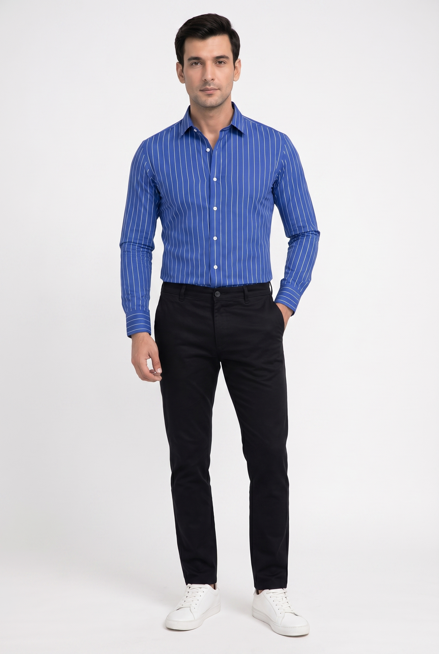 Built to hold its line — Men's Blue Formal Shirt – Executive Series