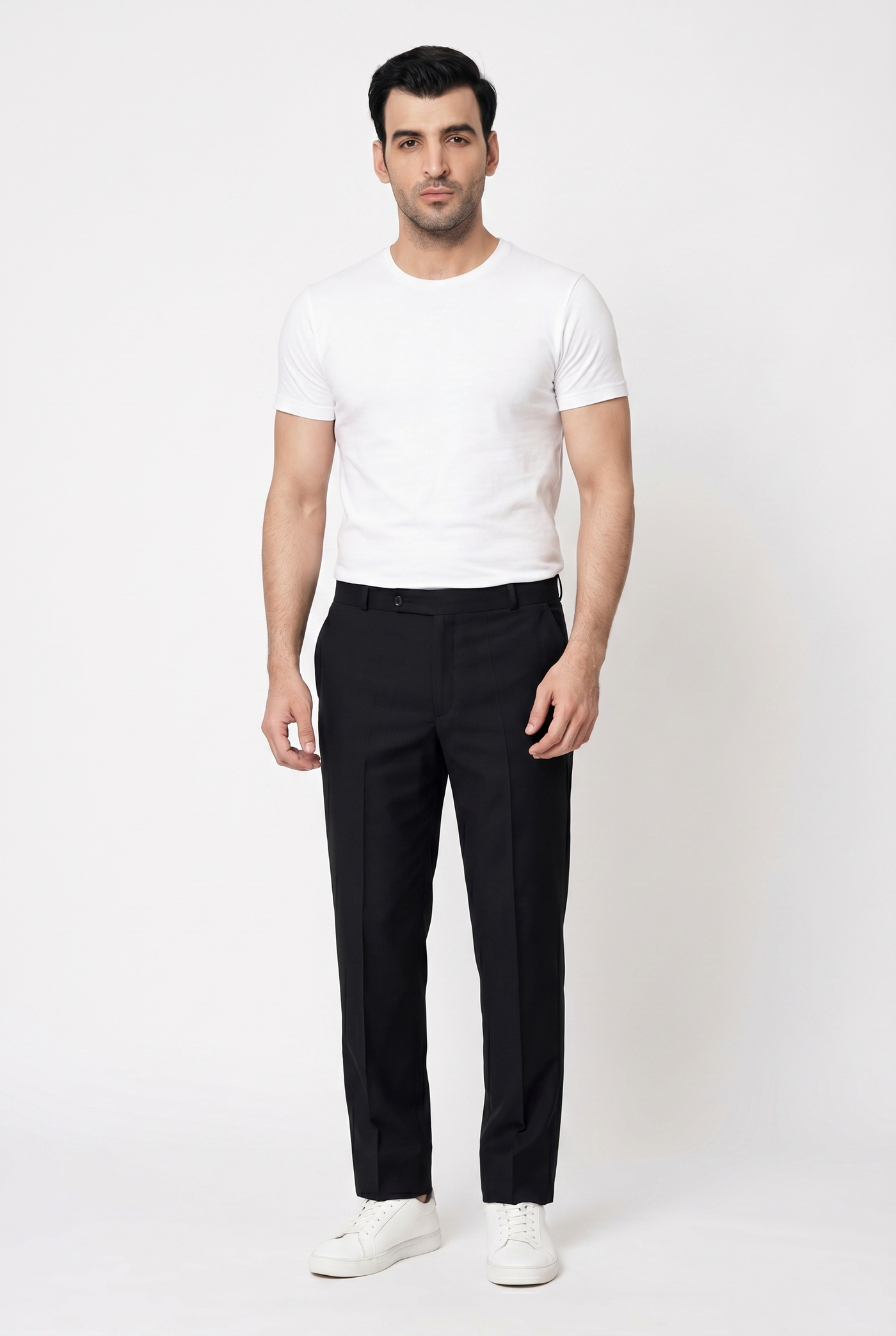 Considered fabric, premium hand-feel — Men's Black Formal Dress Pants