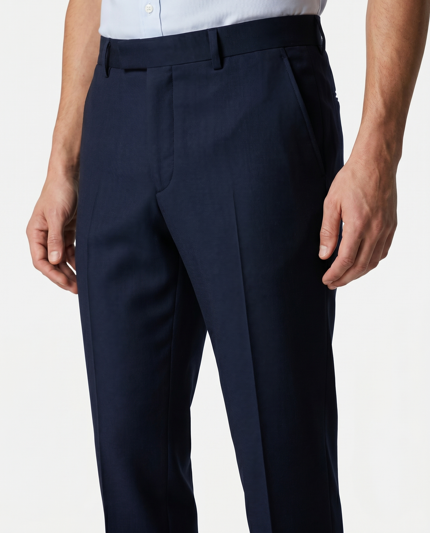 Built to hold its line — Men's Navy Blue Formal Dress Pants