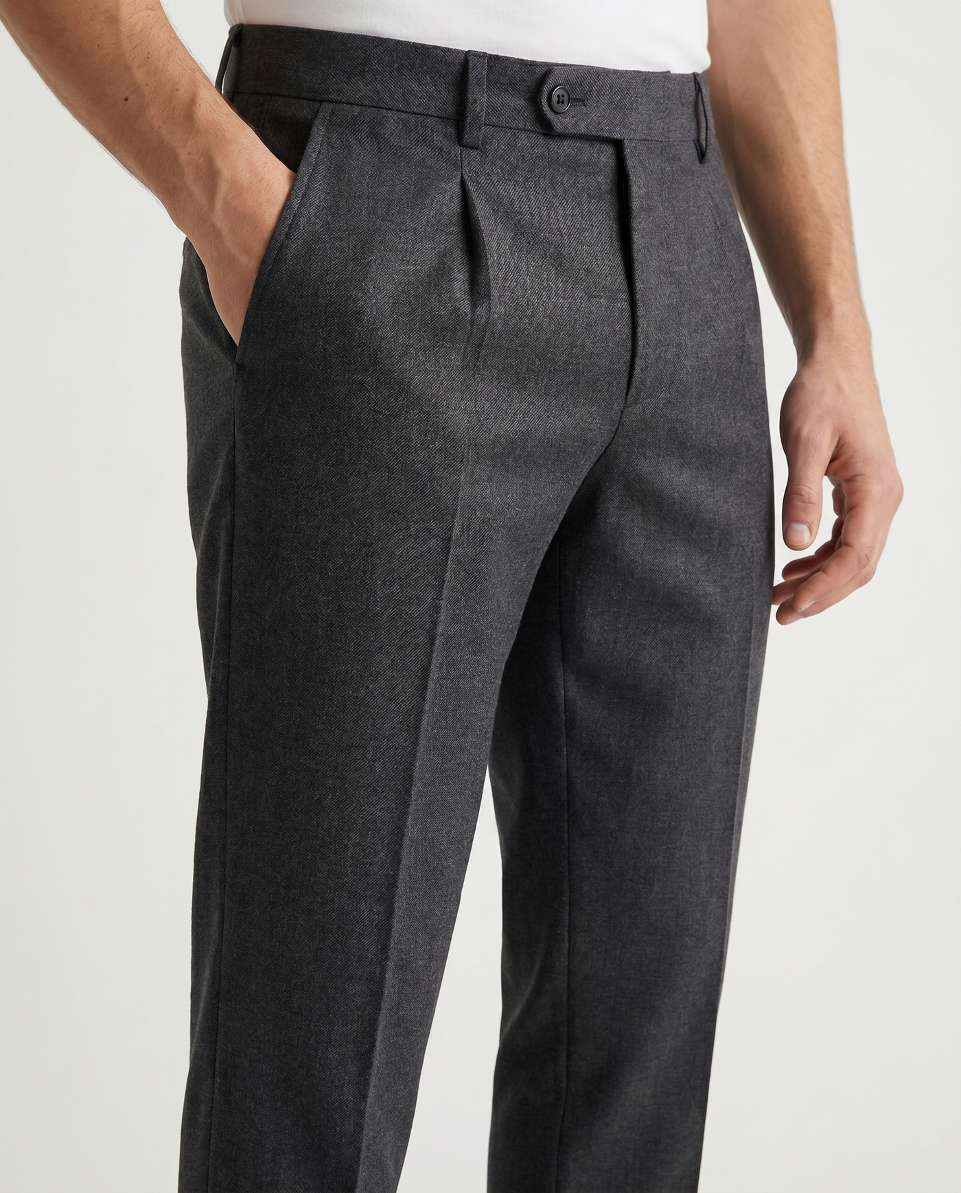 Built to hold its line — Men's Grey Pleated Trousers