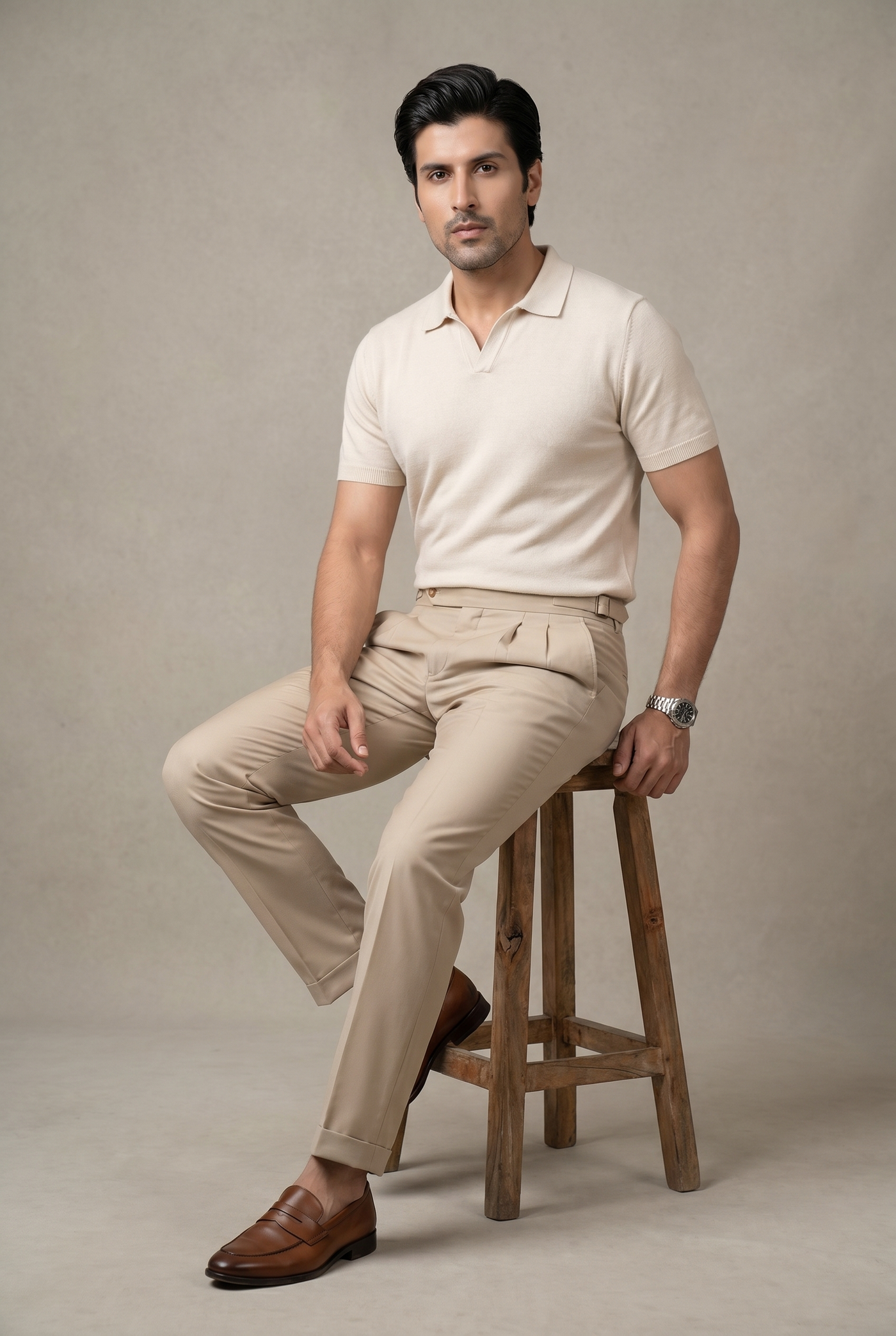 From the office to the evening — Men's Creamy Gurkha Pants