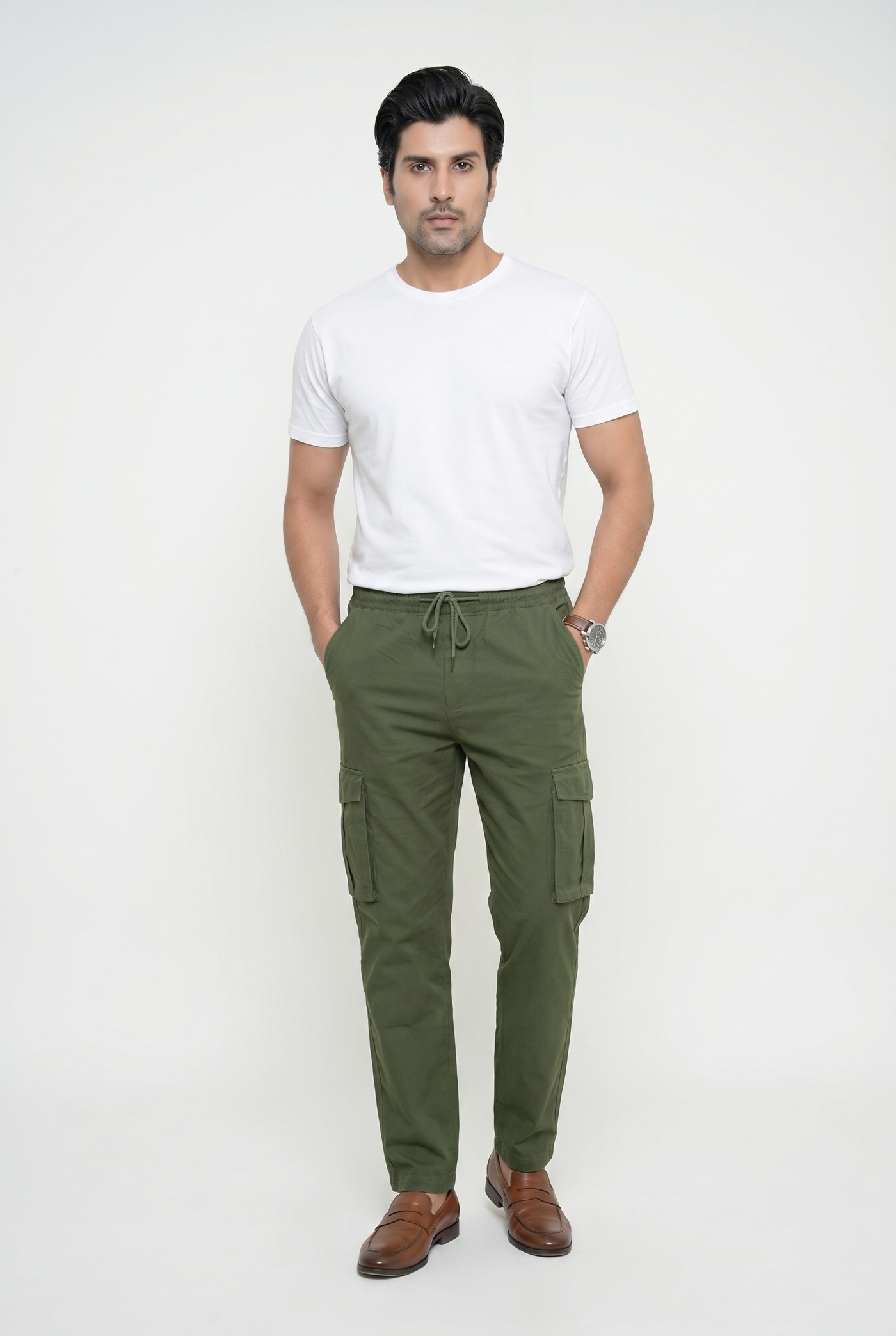 From the office to the evening — Men's Green Cargo Trousers