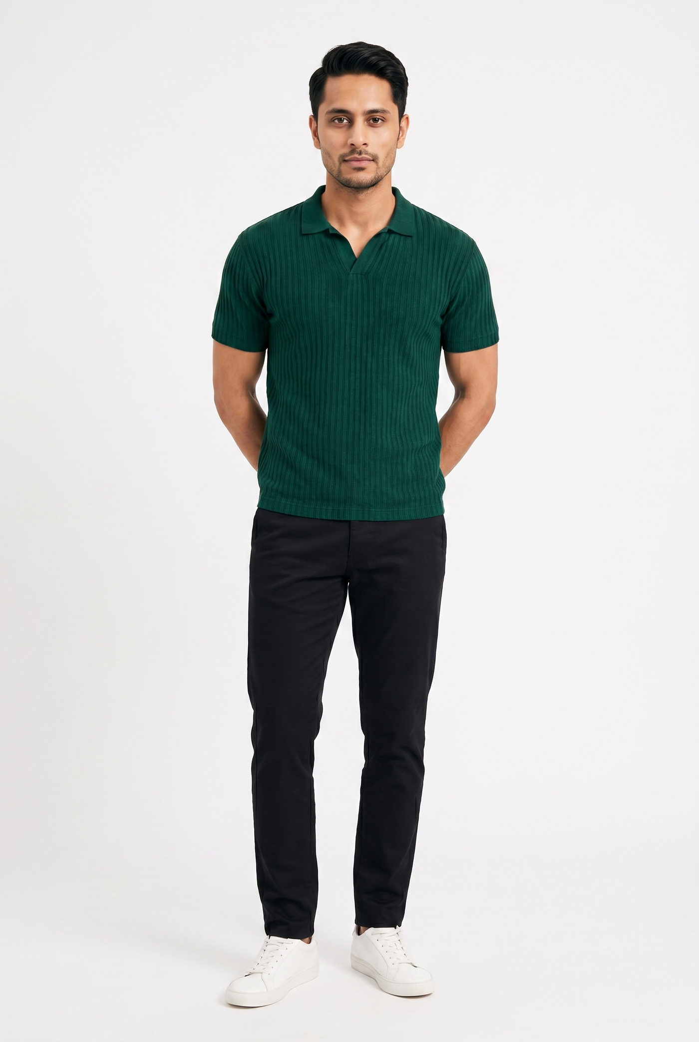 Cut tailored, not tight — Men's Evergreen Knitted Polo