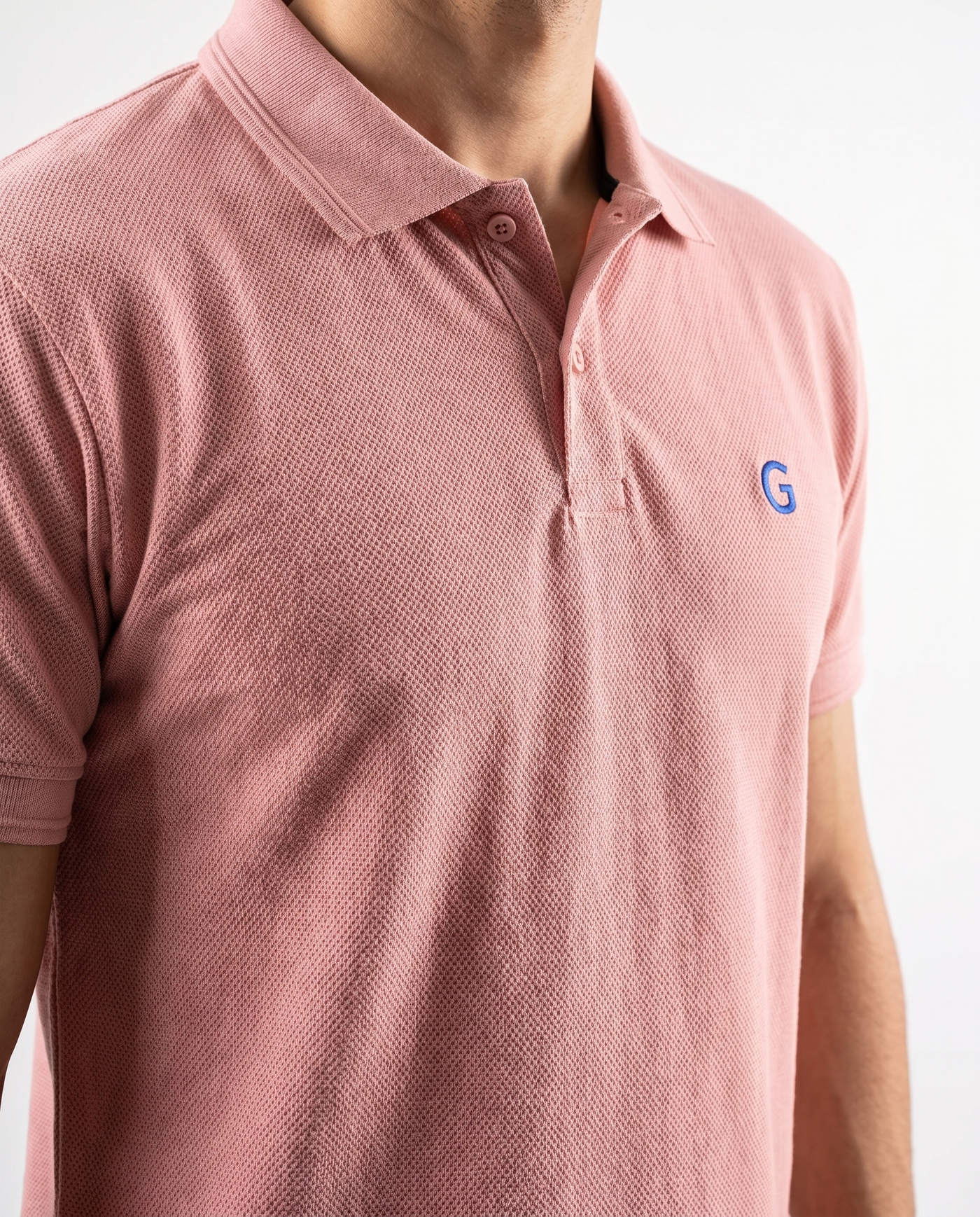 Built to hold its line — Men's Peach Popcorn Polo