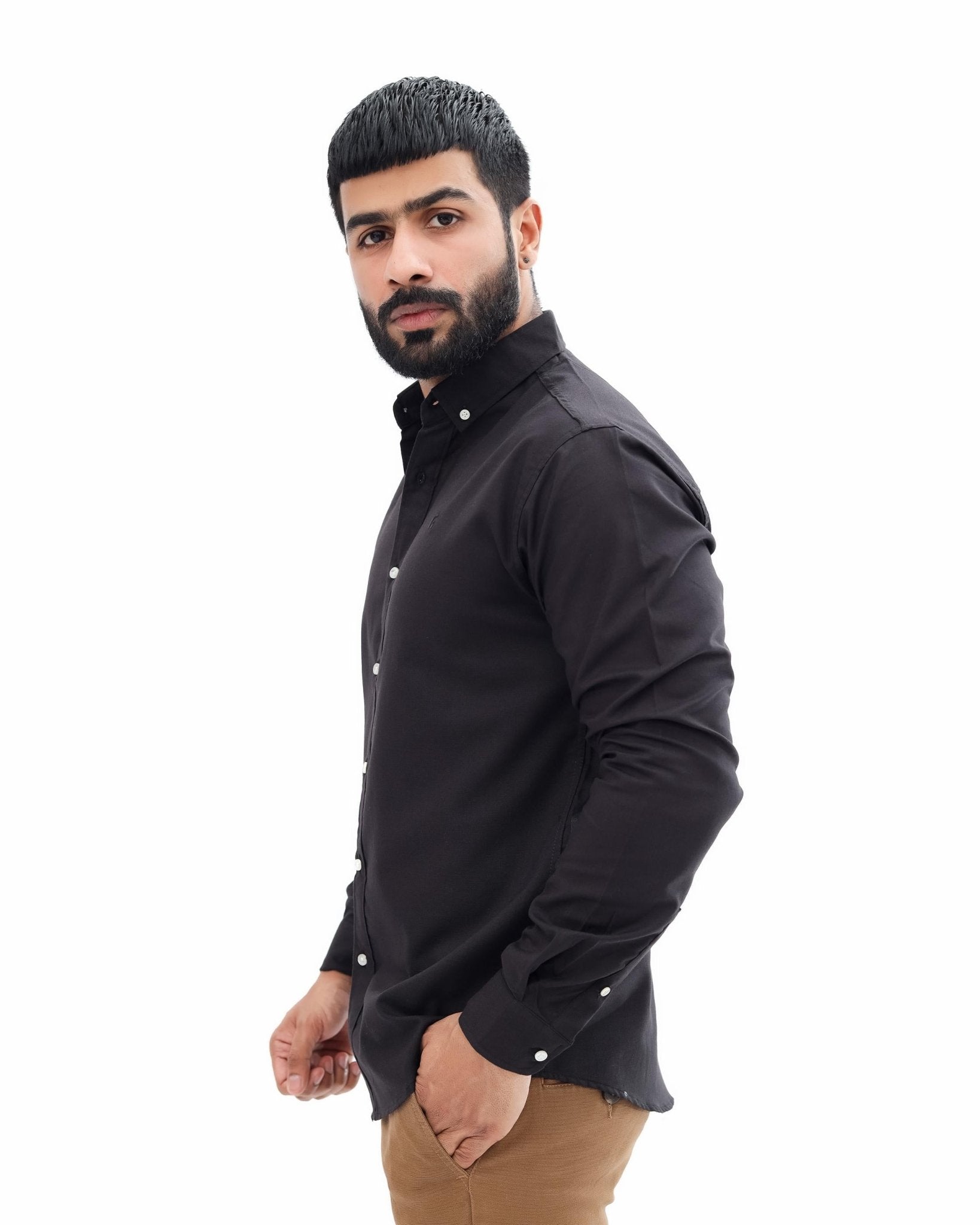 Black Casual Shirt - Garderobe Clothing USA
