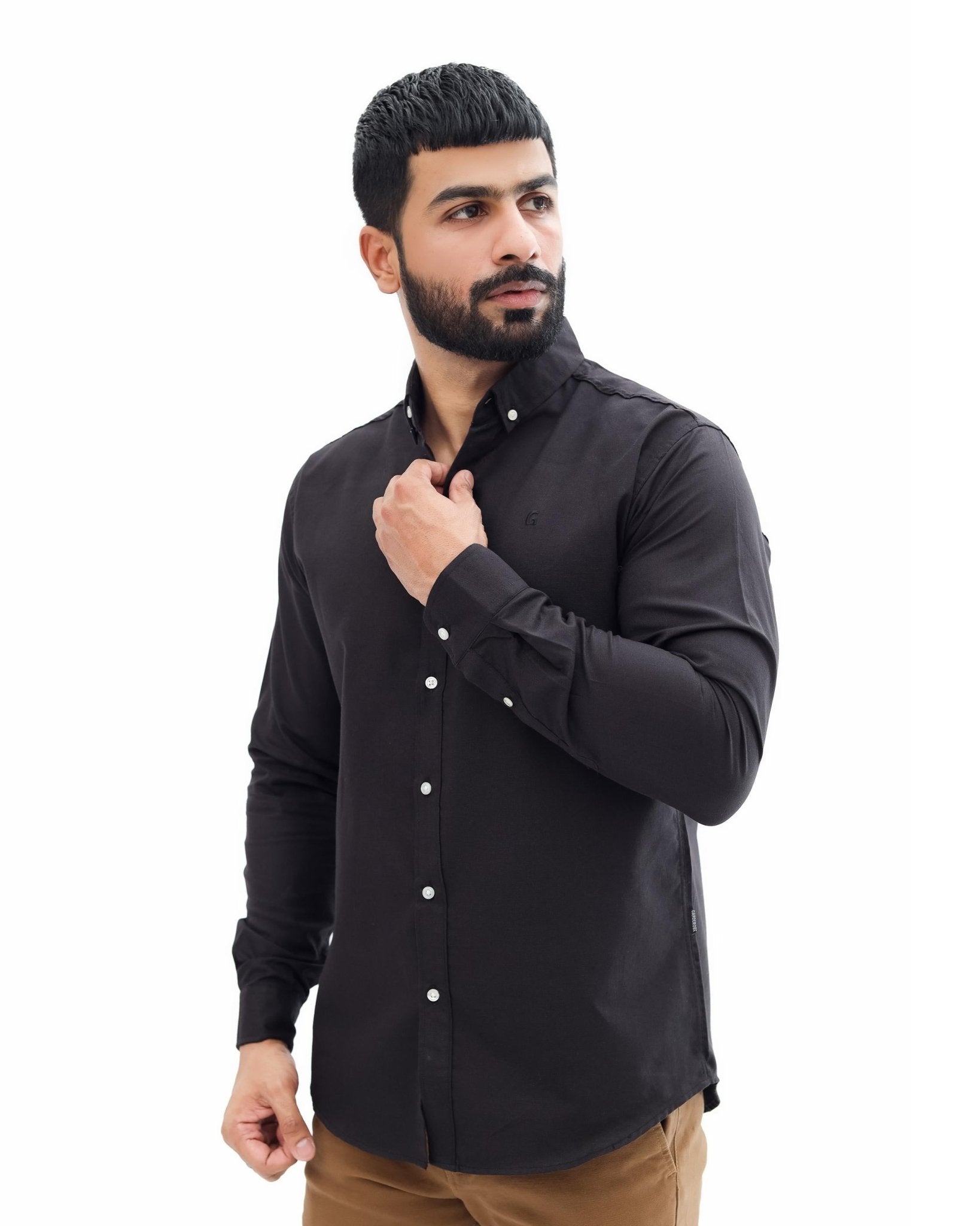 Black Casual Shirt - Garderobe Clothing USA