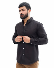 Black Casual Shirt - Garderobe Clothing USA