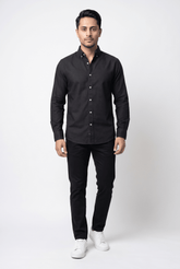 Black Casual Shirt - Garderobe Clothing USA