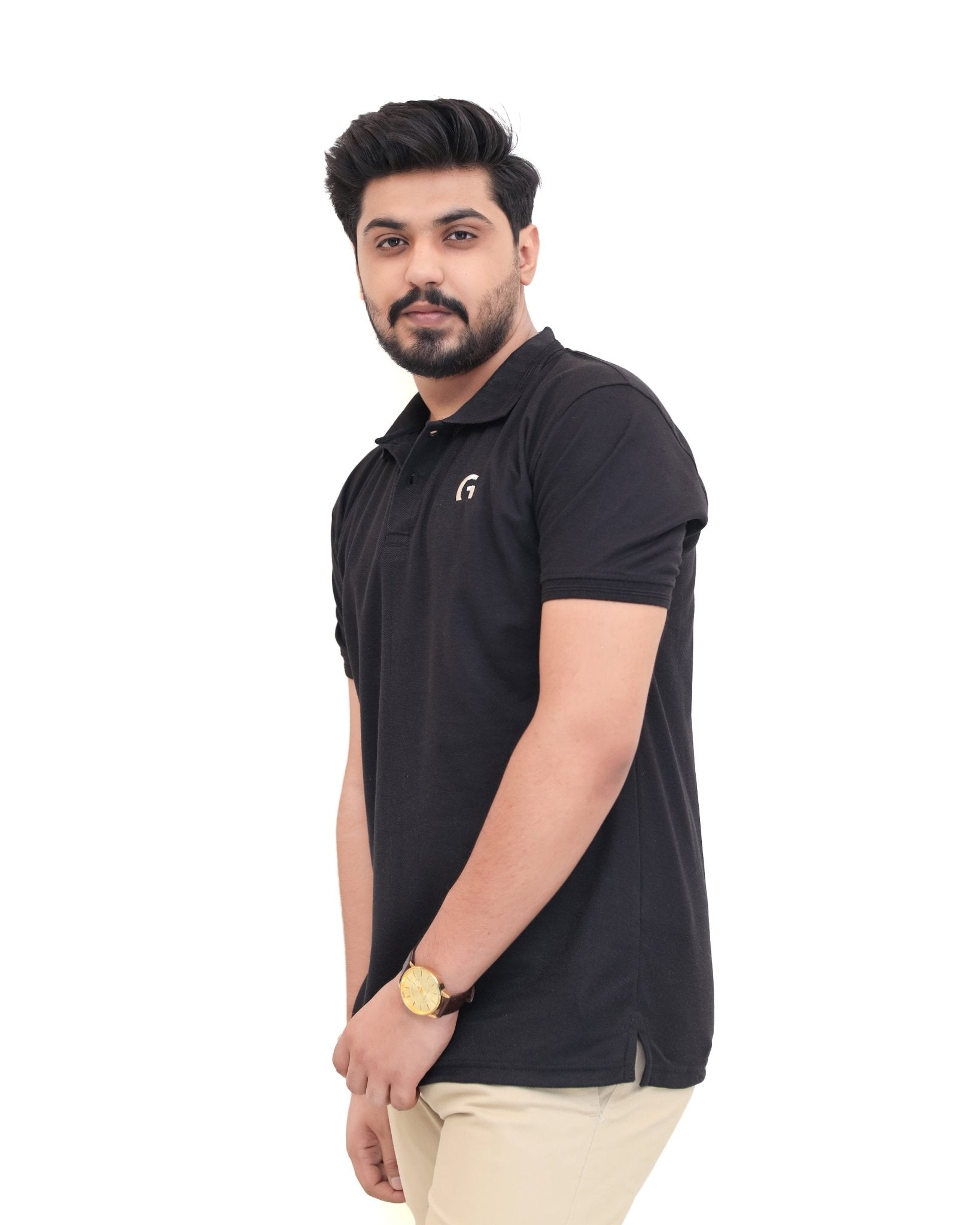 Black Polo Shirt - Garderobe Clothing USA