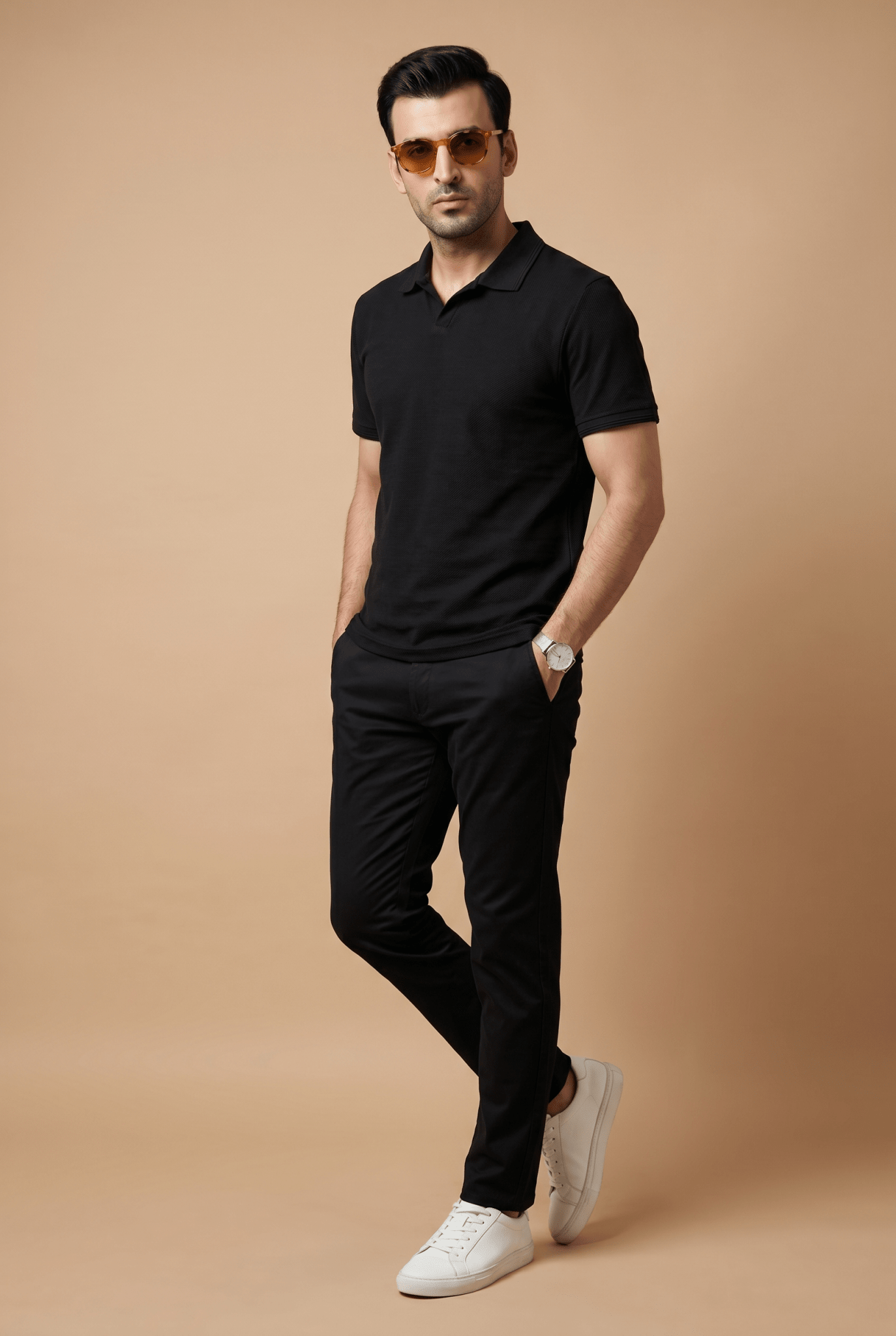 Black Polo Shirt - Garderobe Clothing USA