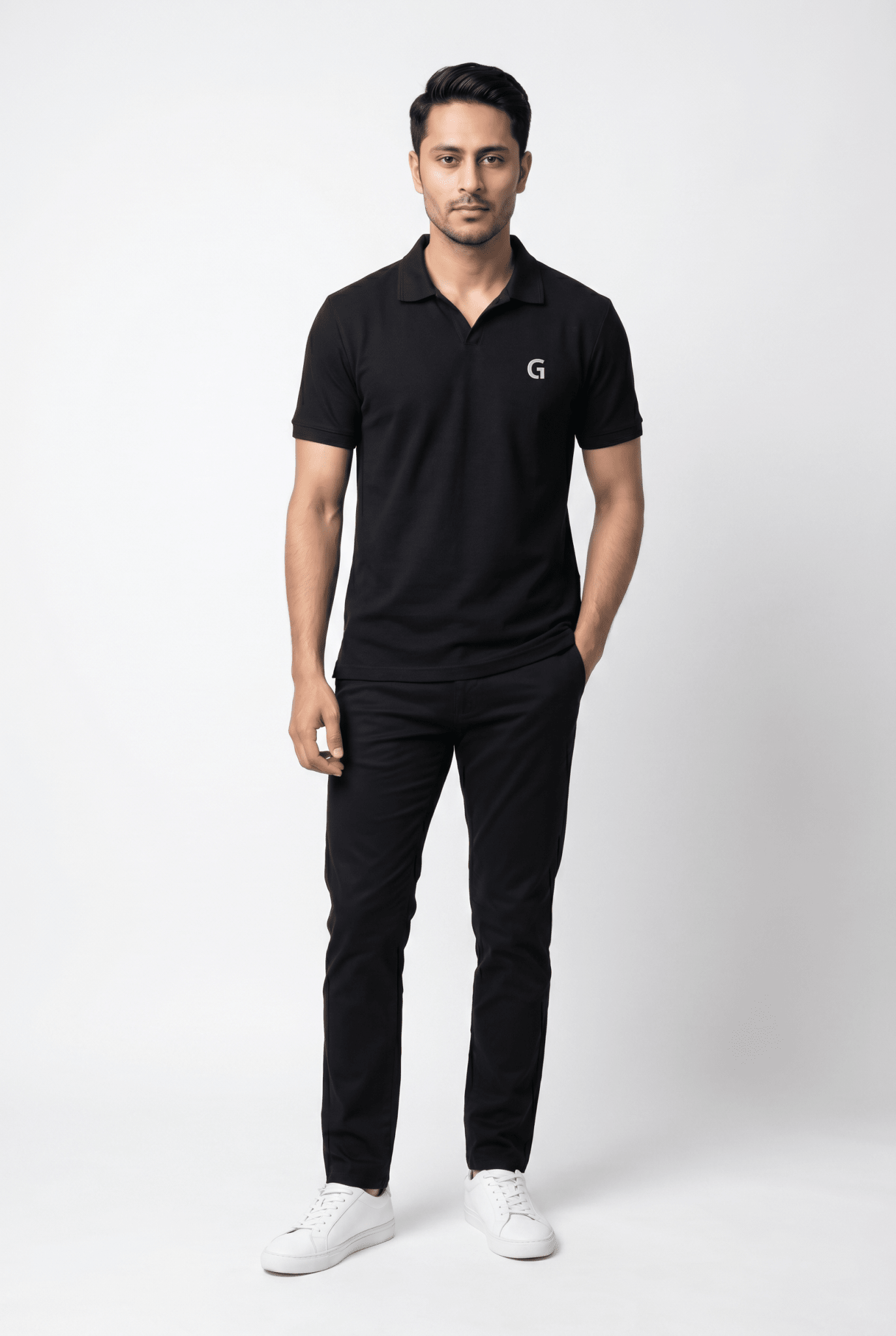 Black Polo Shirt - Garderobe Clothing USA