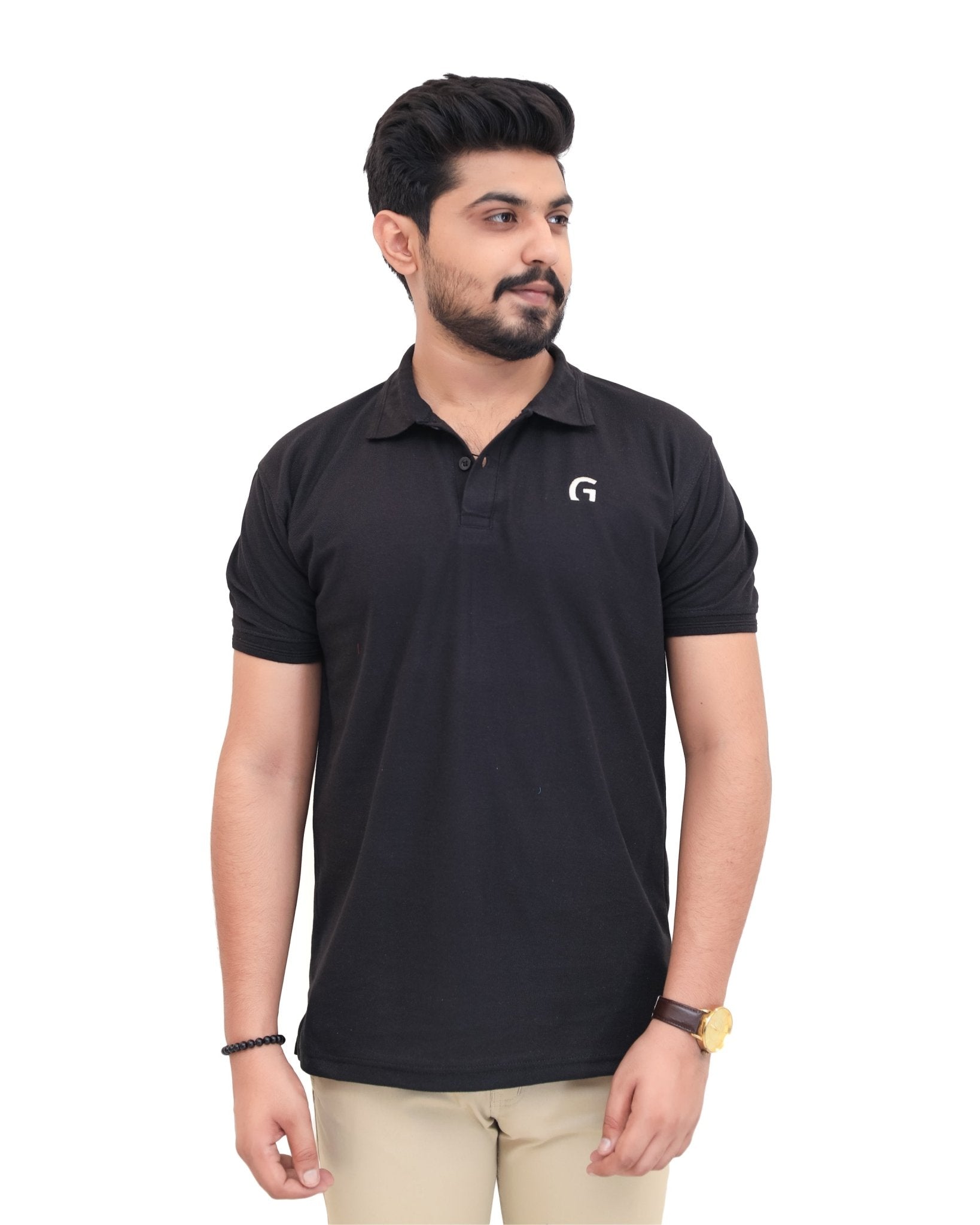Black Polo Shirt - Garderobe Clothing USA