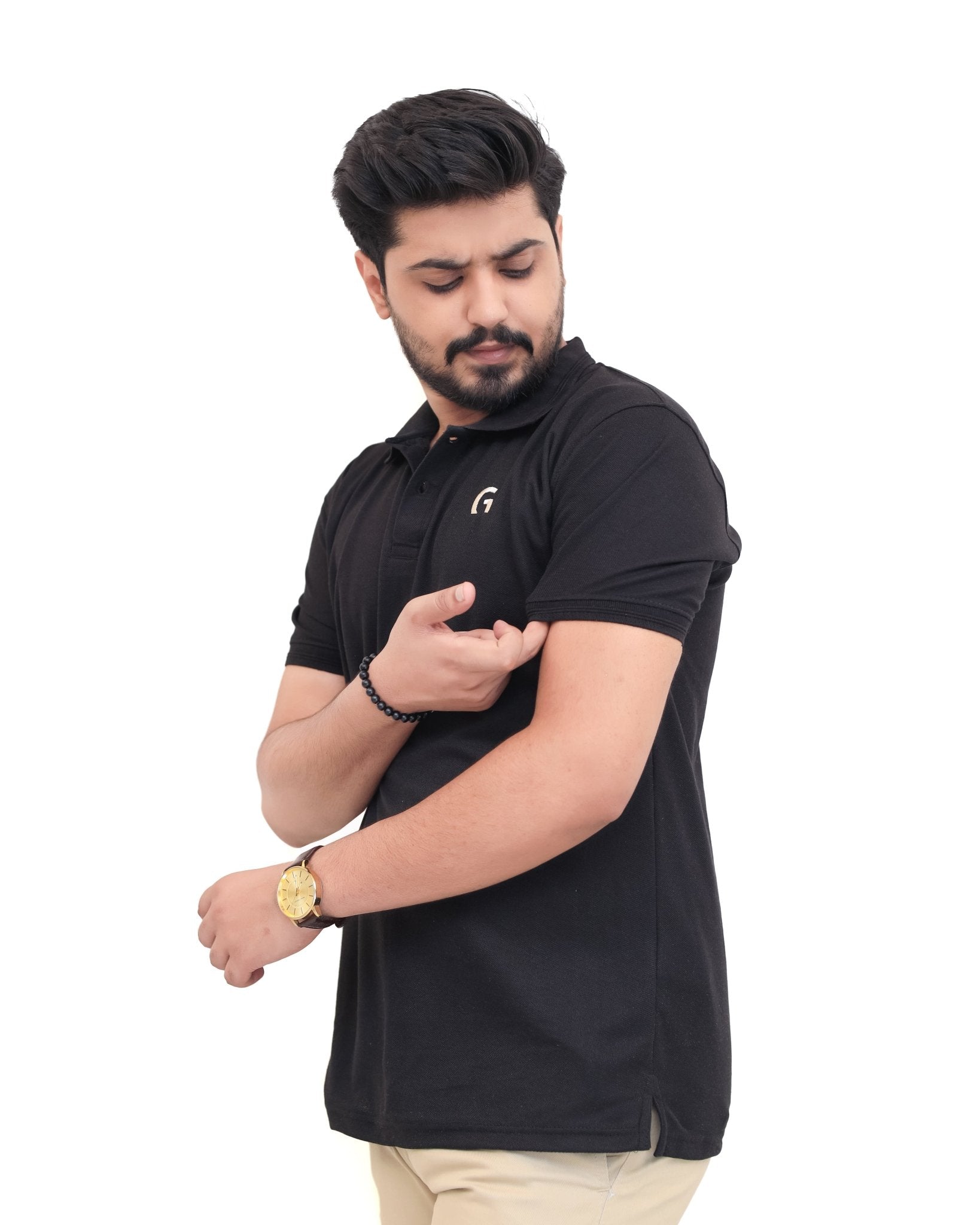 Black Polo Shirt - Garderobe Clothing USA