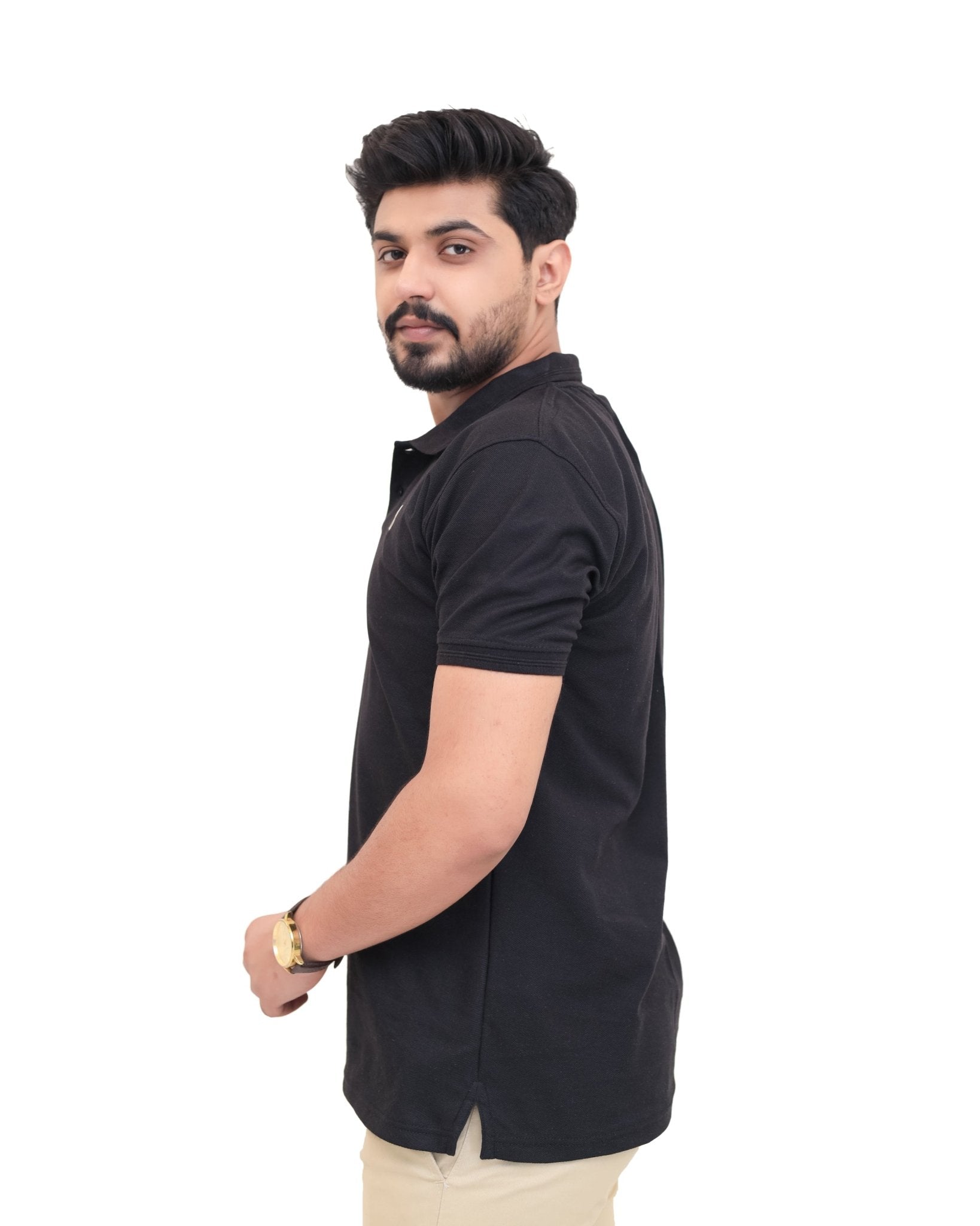 Black Polo Shirt - Garderobe Clothing USA