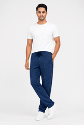 Blue Knitted Trouser - Regular-fit - Garderobe Clothing USA