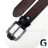Brickwood Brown Leather Belt - Garderobe Clothing USABRB - 001
