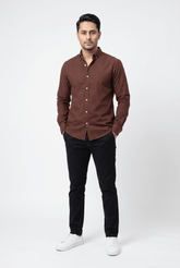 Brown Casual Shirt - Garderobe Clothing USABCS-001