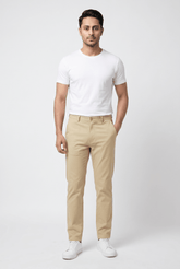 Camel brown cotton pant - Garderobe Clothing USACCC-0001