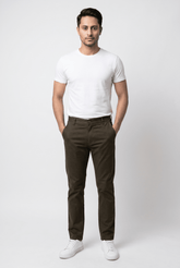 Chocolate Brown Cotton Pant - Garderobe Clothing USA