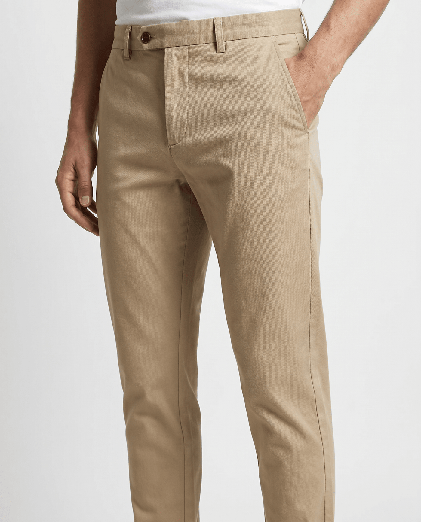 Built to hold its line — Creamy Camelwood cotton pant