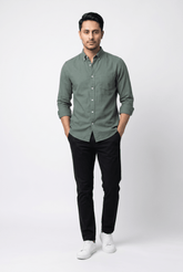 Dark Green Casual Shirt - Garderobe Clothing USAGCS--001
