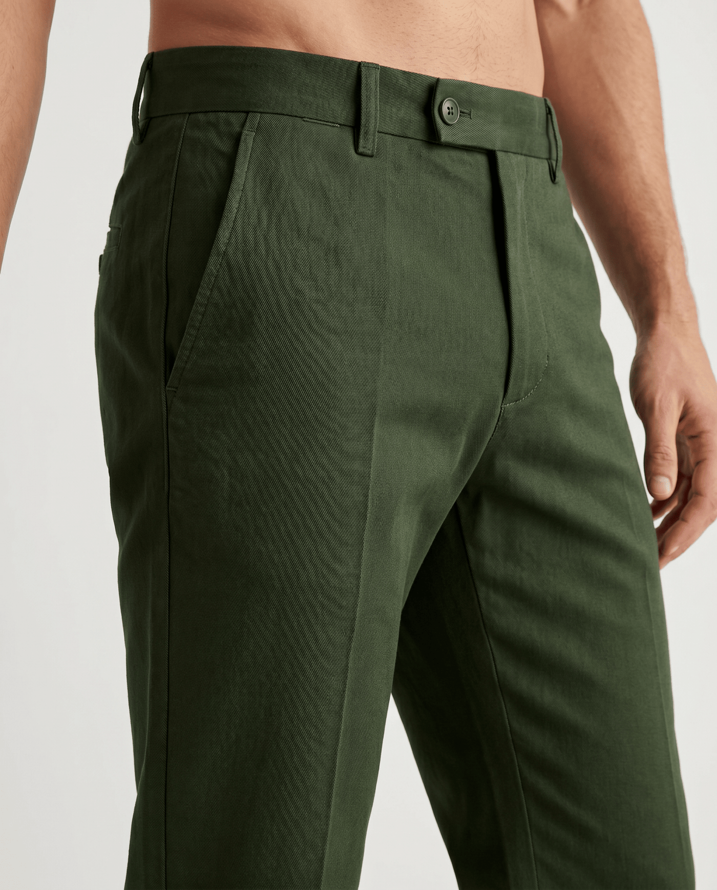 Built to hold its line — Dark Olive Green Cotton Pant