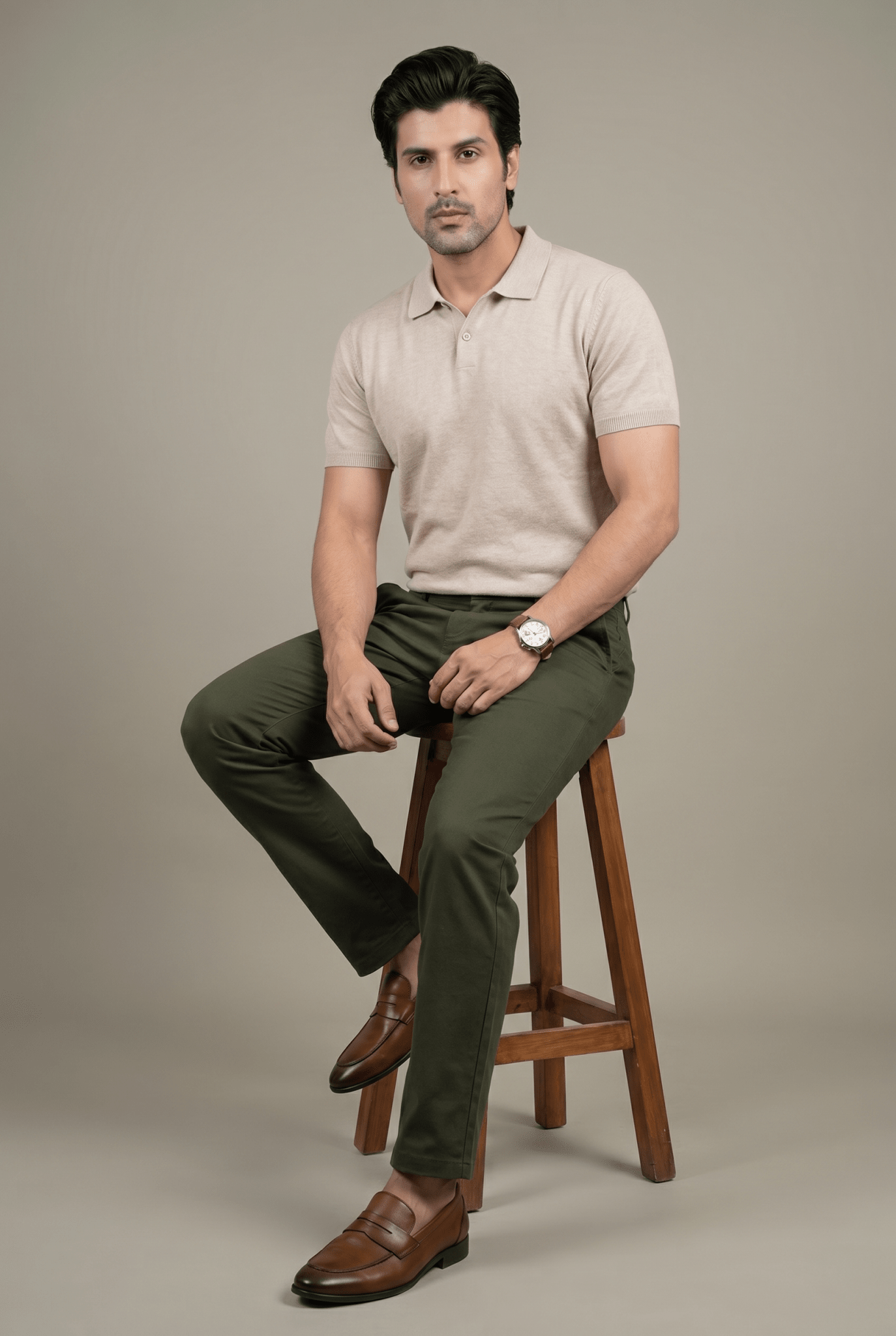 From the office to the evening — Dark Olive Green Cotton Pant