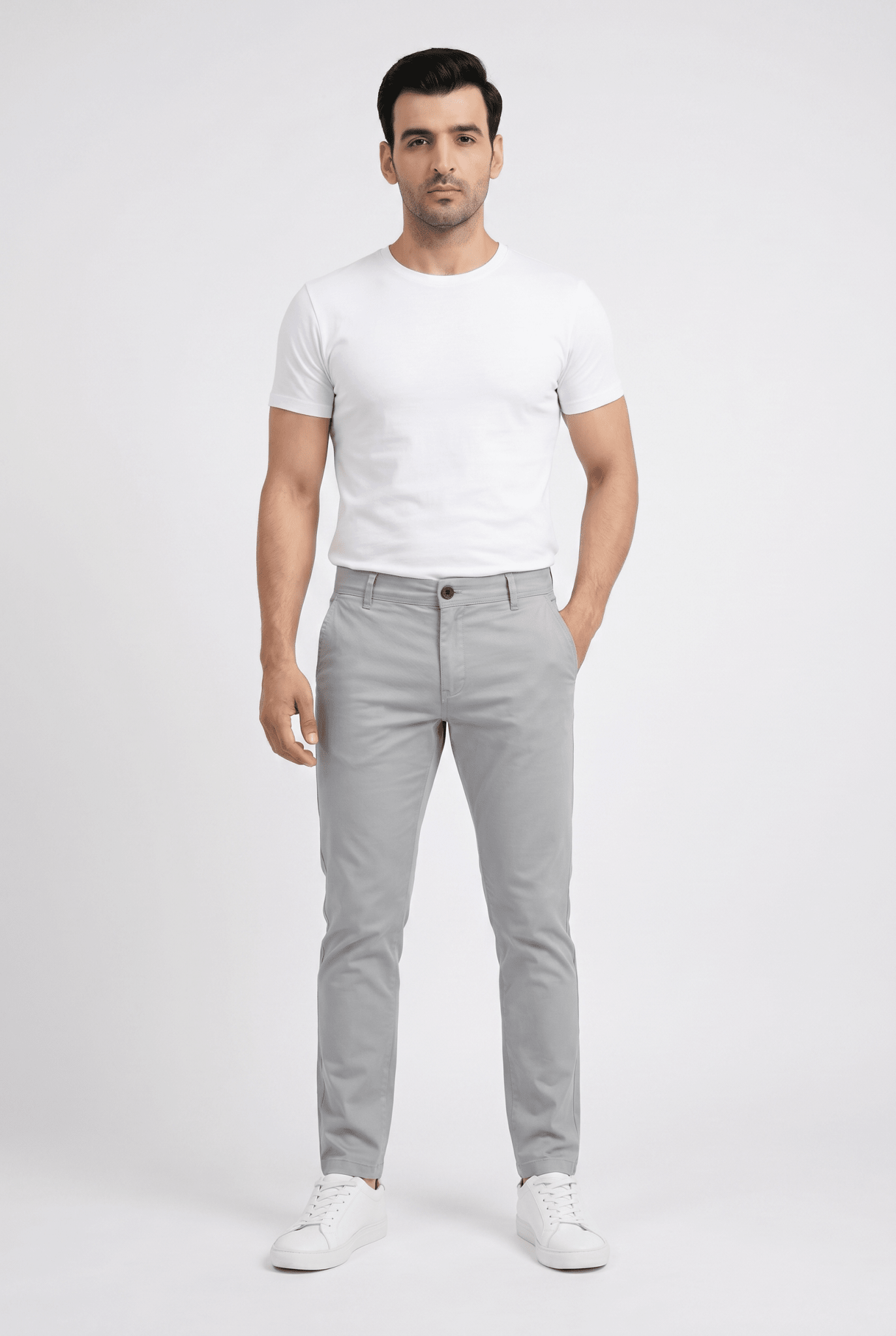 Considered fabric, premium hand-feel — Graphite Tint Cotton Pant