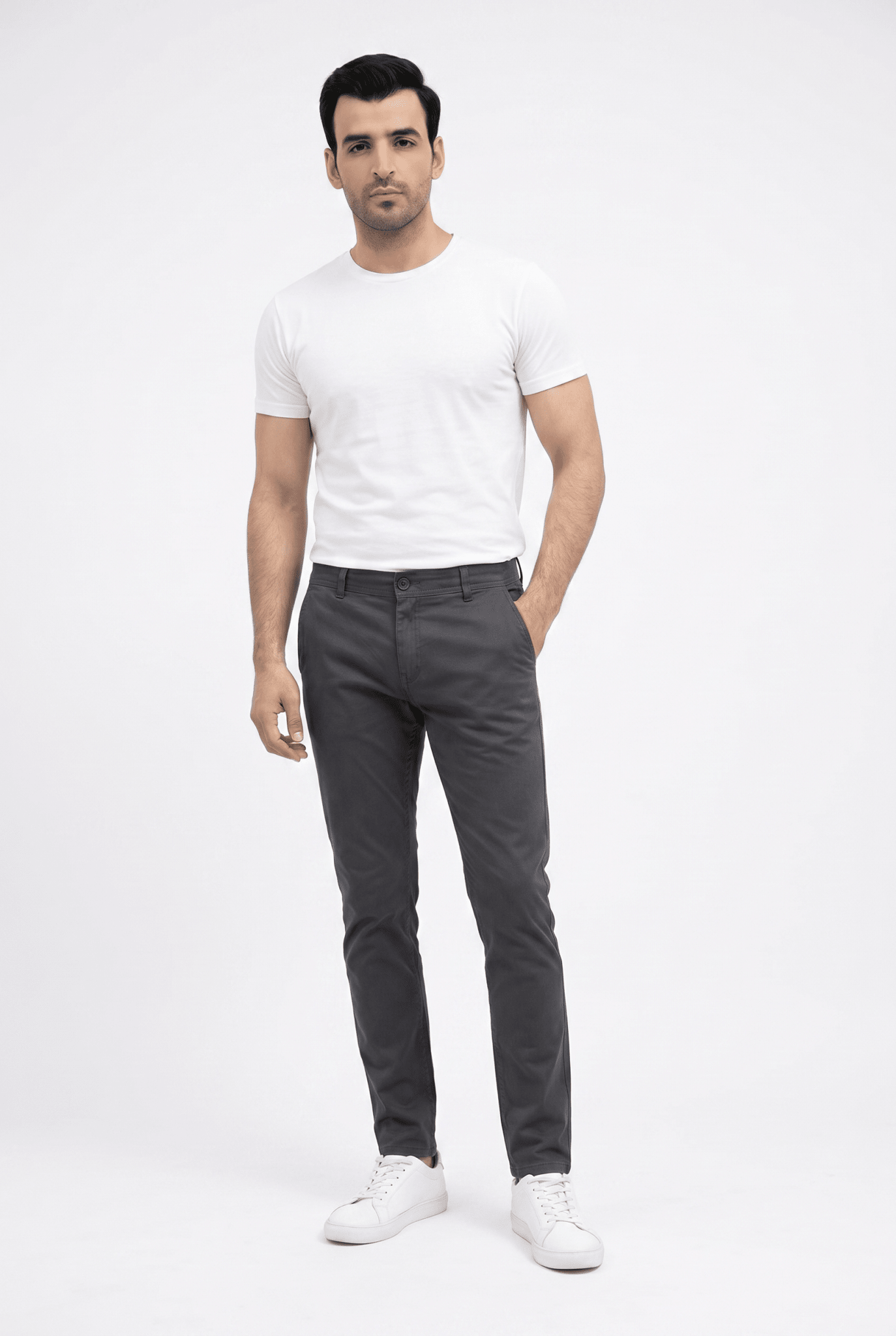 Considered fabric, premium hand-feel — Gray Cotton Pant