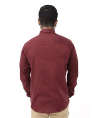 Maroon Casual Shirt - Garderobe Clothing USAMCS - 001