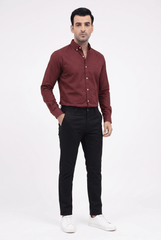 Maroon Casual Shirt - Garderobe Clothing USAMCS-001
