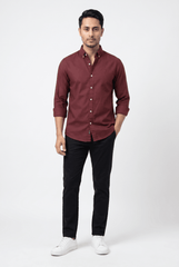 Maroon Casual Shirt - Garderobe Clothing USAMCS-001