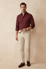 Maroon Casual Shirt - Garderobe Clothing USAMCS-001