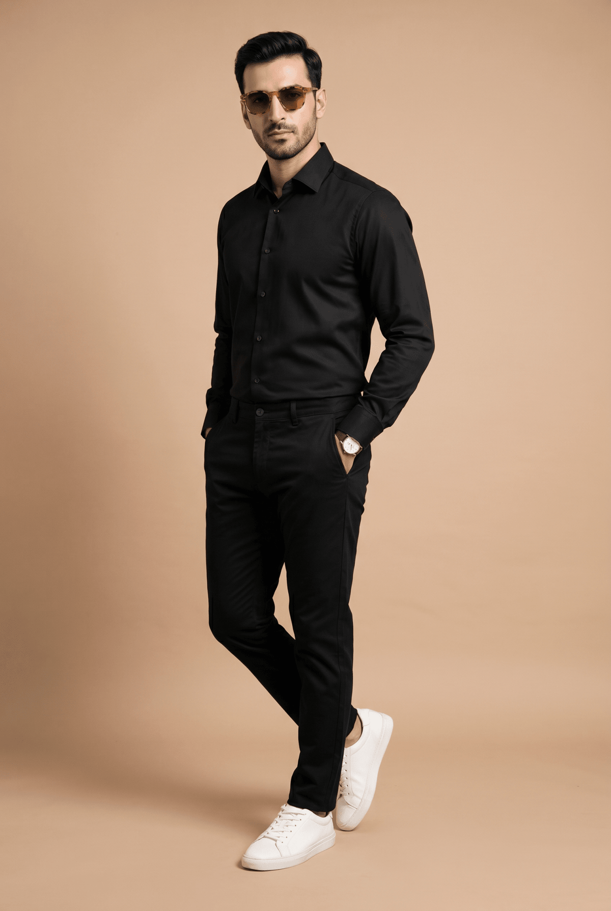 Cut tailored, not tight — Men's Black Formal Shirt – Executive Series