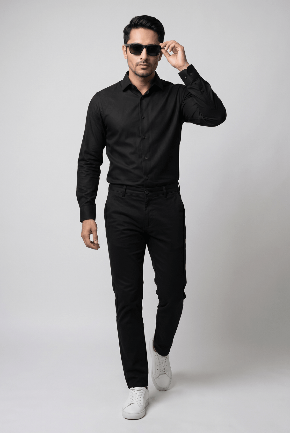 Considered fabric, premium hand-feel — Men's Black Formal Shirt – Executive Series