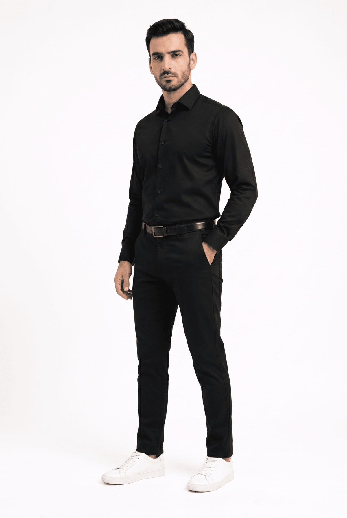 Built to hold its line — Men's Black Formal Shirt – Executive Series