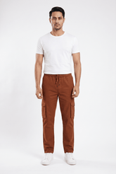 Men's Brick Cargo Trousers - Garderobe Clothing USAGRB-CRG-BRI-W30