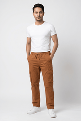 Men's Brown Cargo Trousers - Garderobe Clothing USAGRB-CRG-BRO-W30