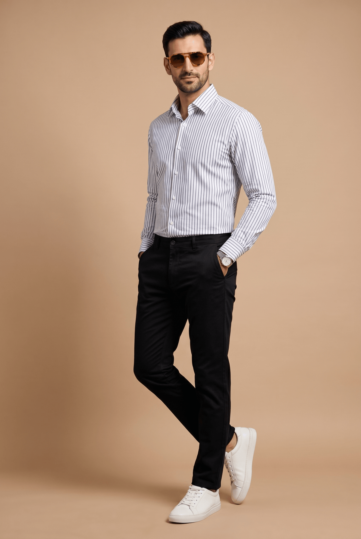 Cut tailored, not tight — Men's Brown Formal Shirt – Executive Series
