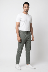 Men's Charcoal Cargo Trousers - Garderobe Clothing USAGRB-CRG-CHA-W30