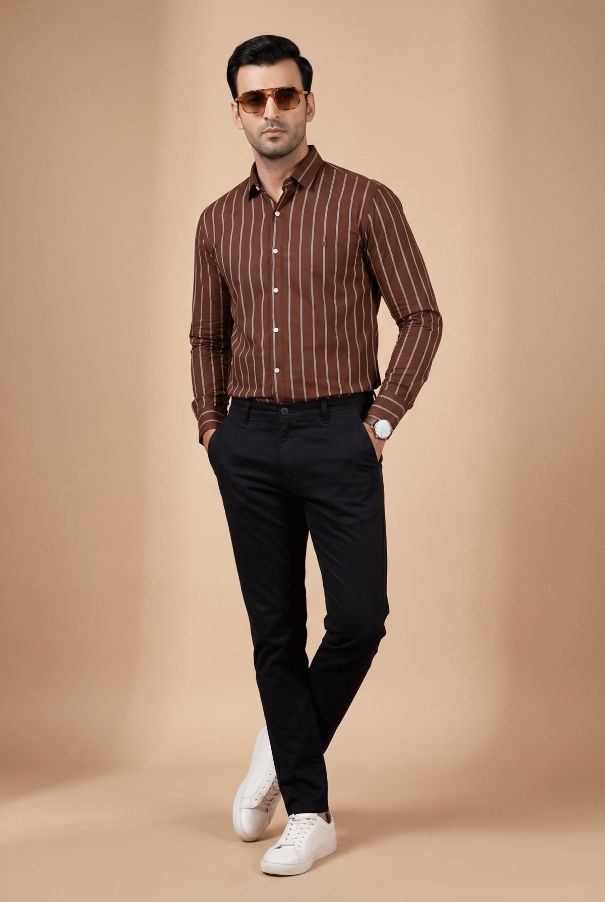Cut tailored, not tight — Men's Chocolate Lining Shirt