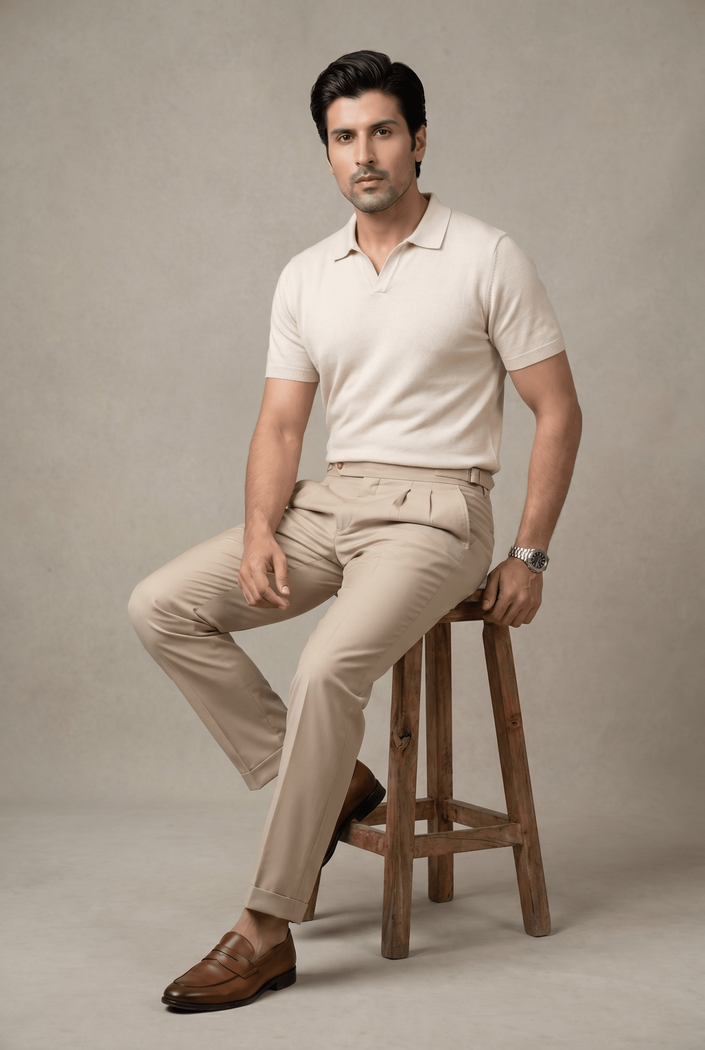 From the office to the evening — Men's Creamy Gurkha Pants