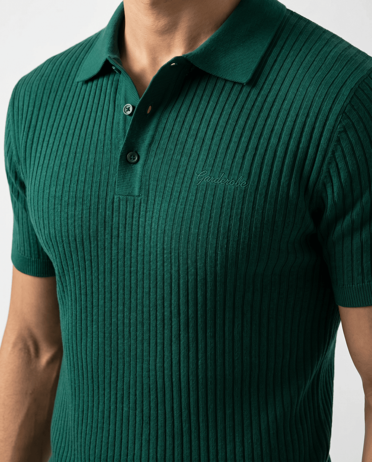 Built to hold its line — Men's Evergreen Knitted Polo