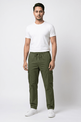 Men's Green Cargo Trousers - Garderobe Clothing USAGRB-CRG-GRE-W30