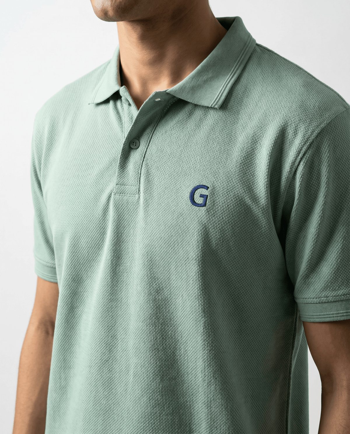 Built to hold its line — Men's Green Popcorn Polo