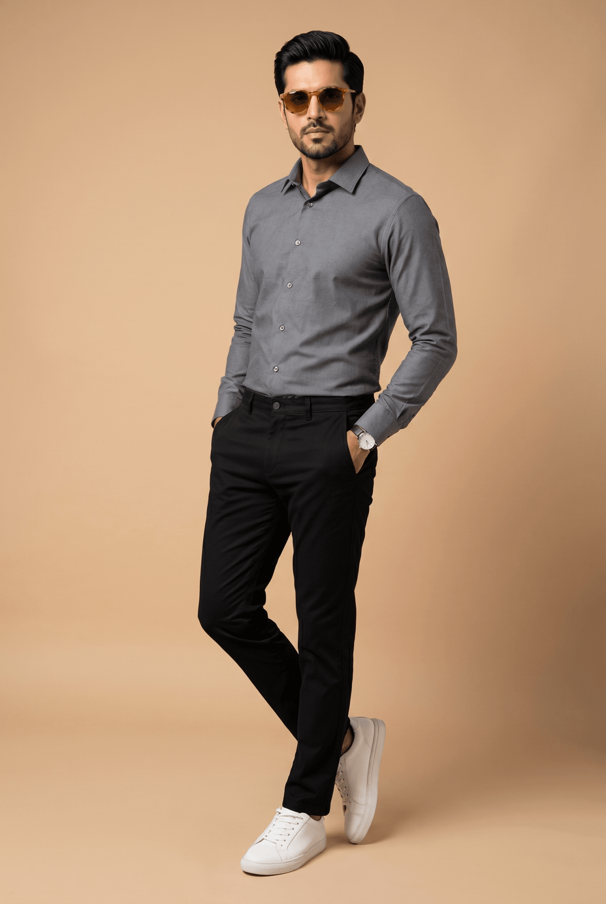 Cut tailored, not tight — Men's Grey Formal Shirt – Executive Series