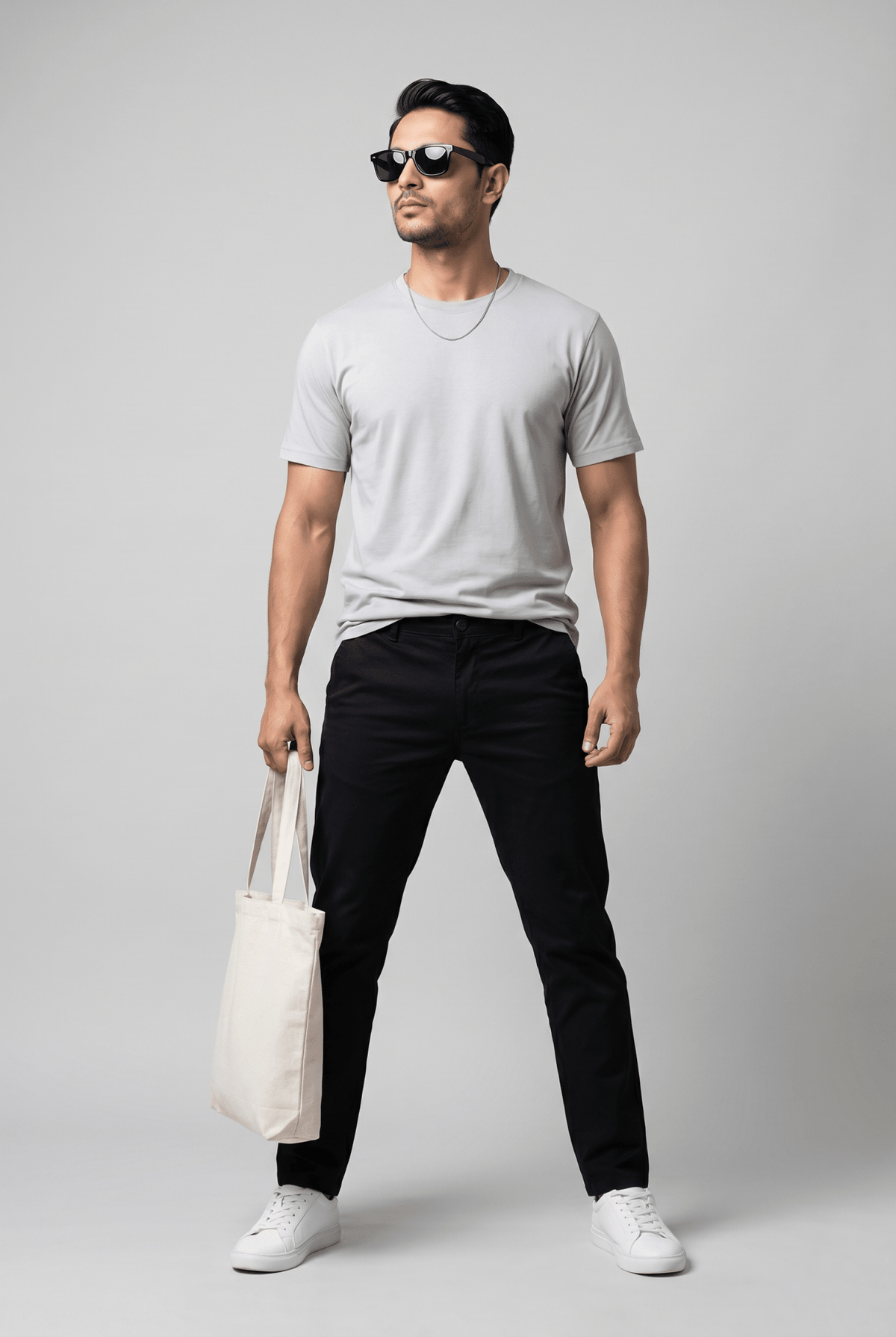 From the office to the evening — Men's Grey Light Tee